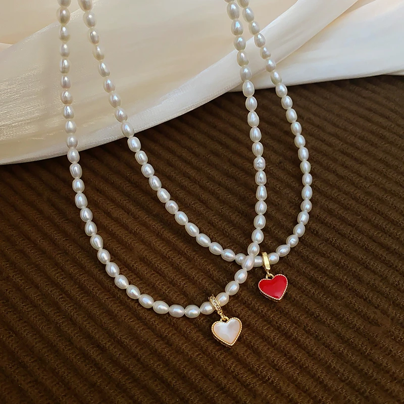 【万能扣双面爱心】天然淡水真珍珠项链女气质减龄百搭时尚小米珠