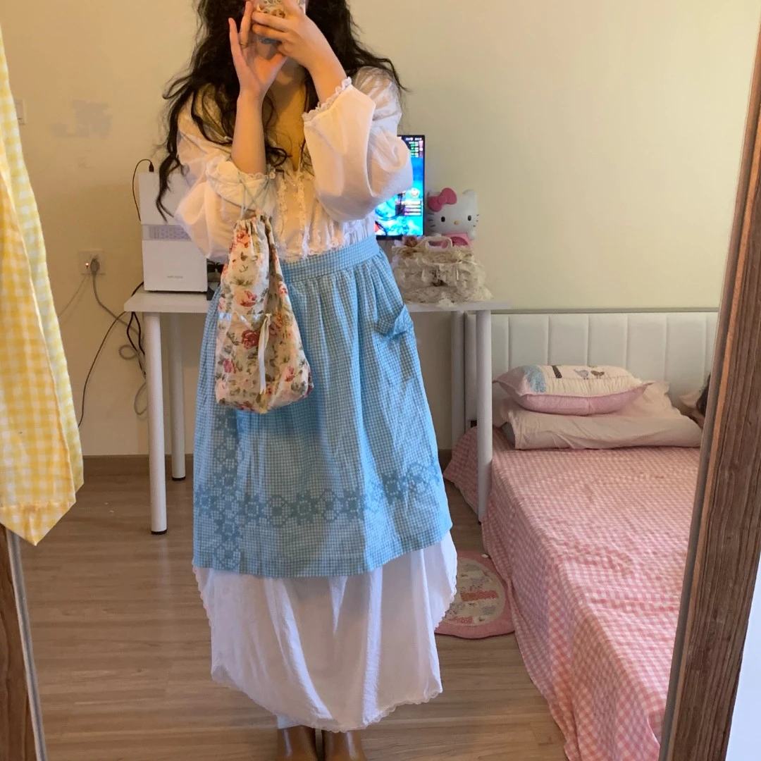 vintage 古着连衣裙睡裙碎花宽松