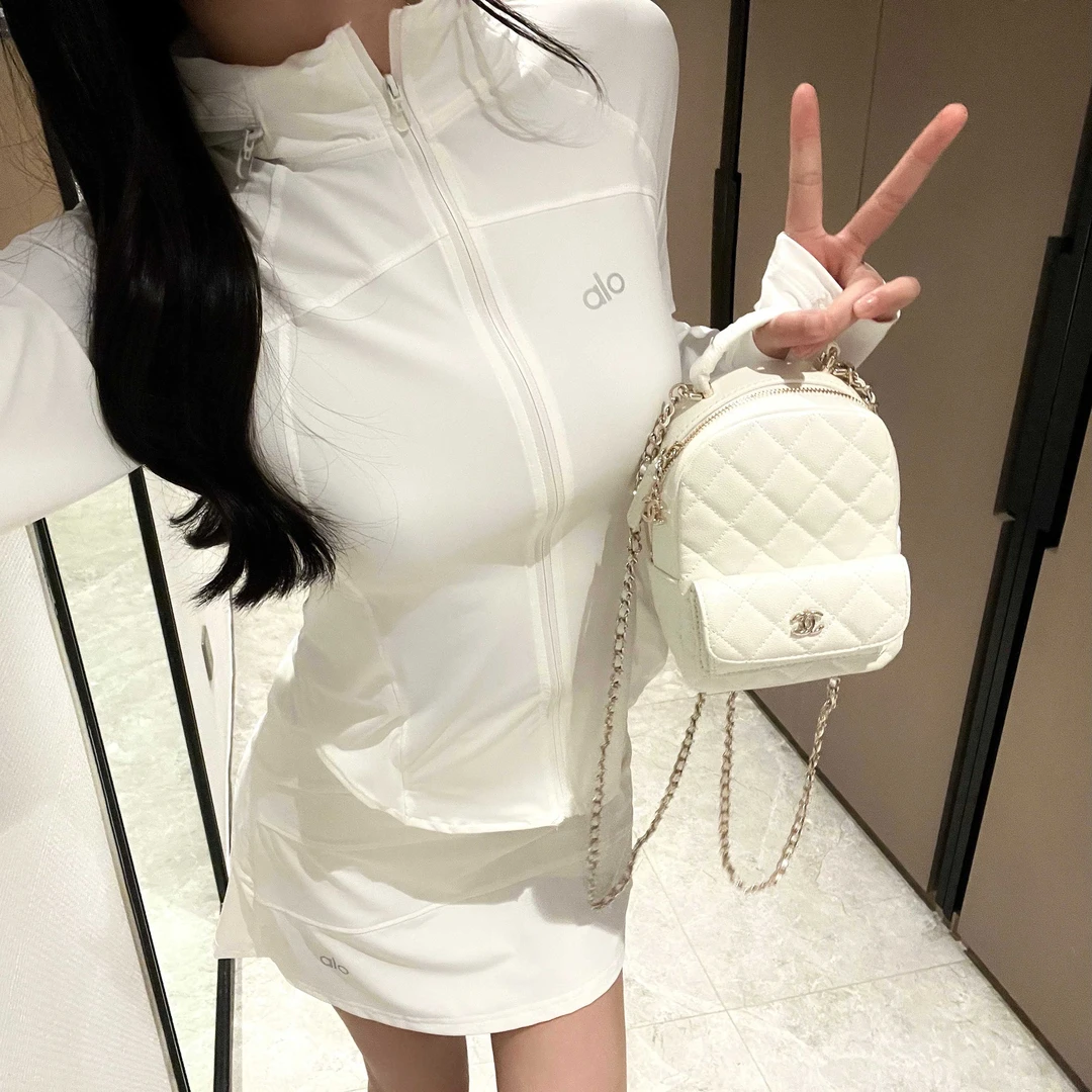 aio夏季25年新款夏日防晒套装 简约裙子运动休闲两件套-上衣