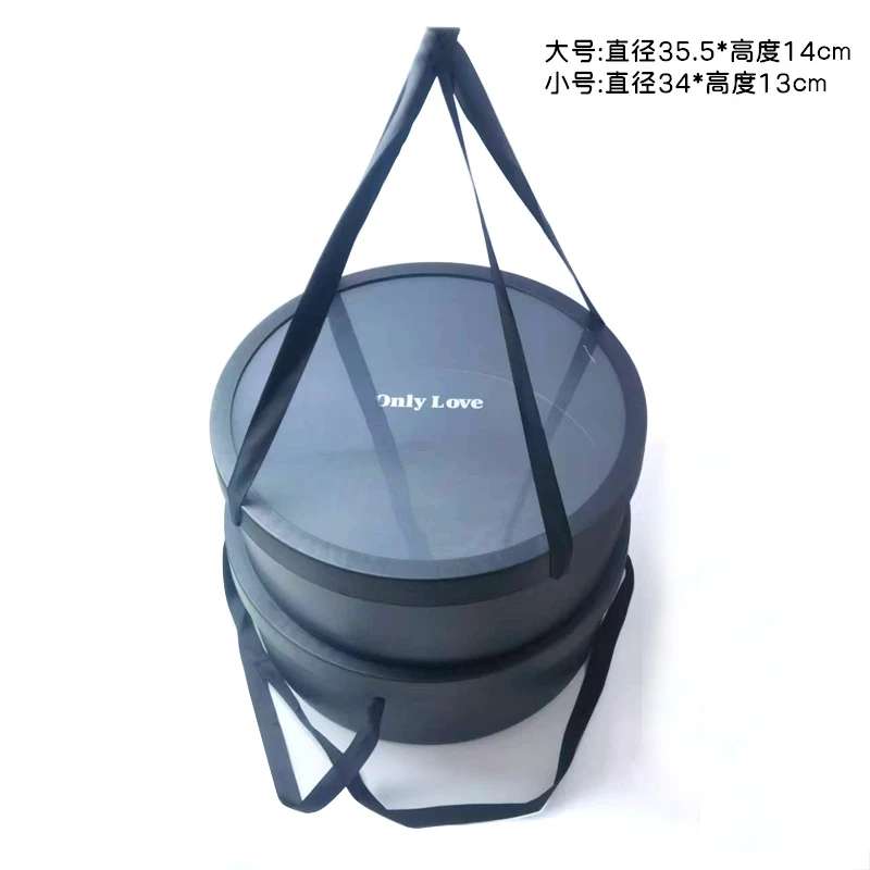 防水套二高档手提圆形鲜花水果礼盒花束开窗空盒花盒包装盒抱抱筒