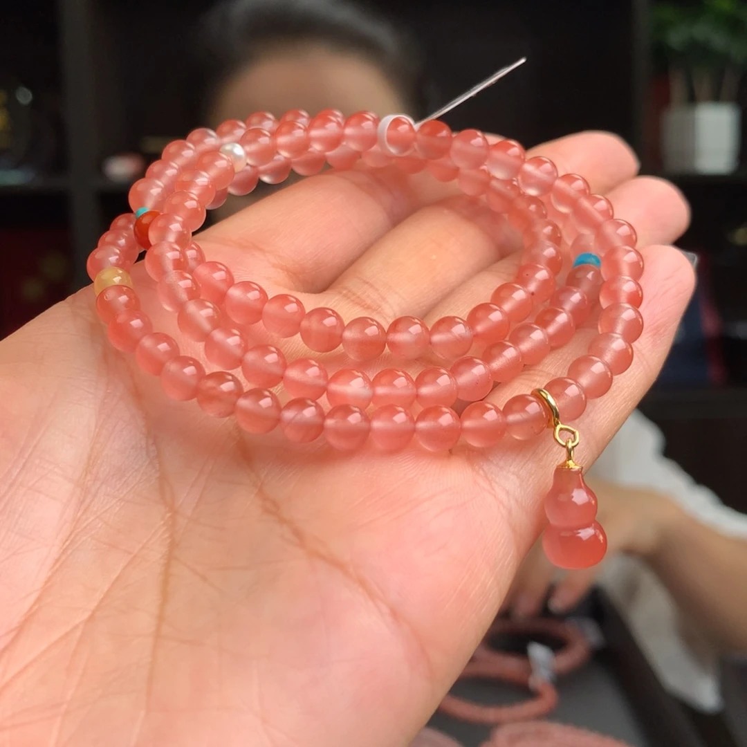 未镶嵌南红玛瑙南红玛瑙冰粉卡5三圈