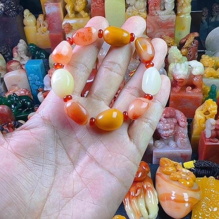 寿山石海*芙蓉手串，福利价！