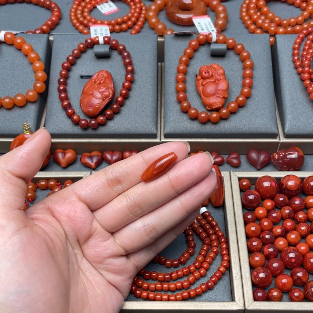南红玛瑙天珠未镶嵌原矿天然南红手链