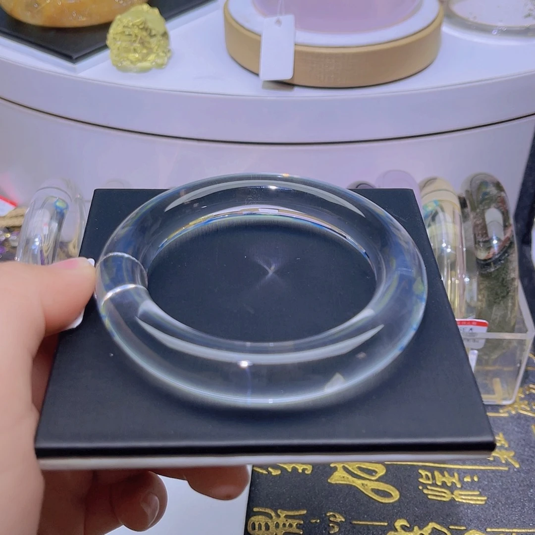 水晶手镯未镶嵌天然纯净体白水晶手镯