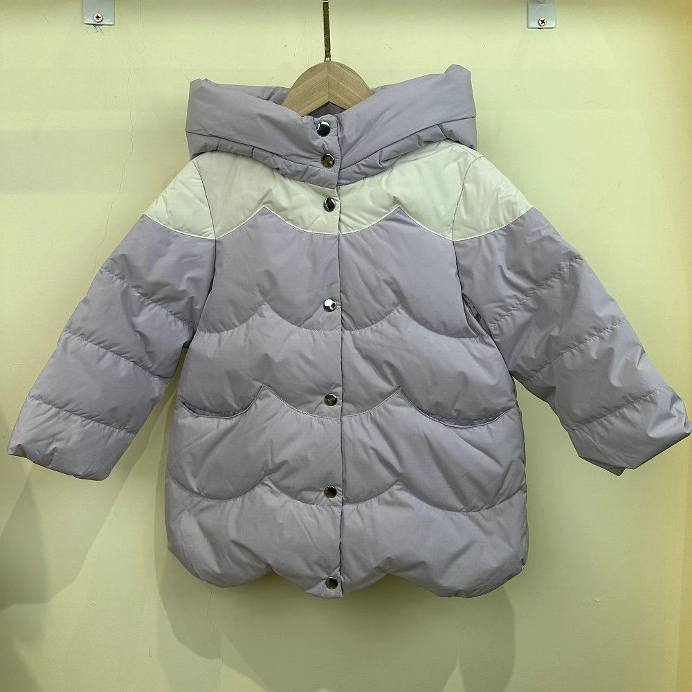 1180【T0460】专柜正品剪标,时尚荷叶压印撞色羽绒服F2ACM4X60