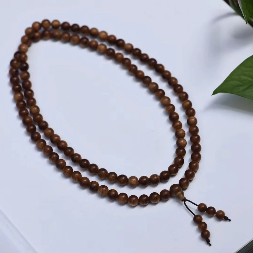 印度老山檀香0.7*108颗横纹黑肉多圈精选正区老料制作，油脂丰富