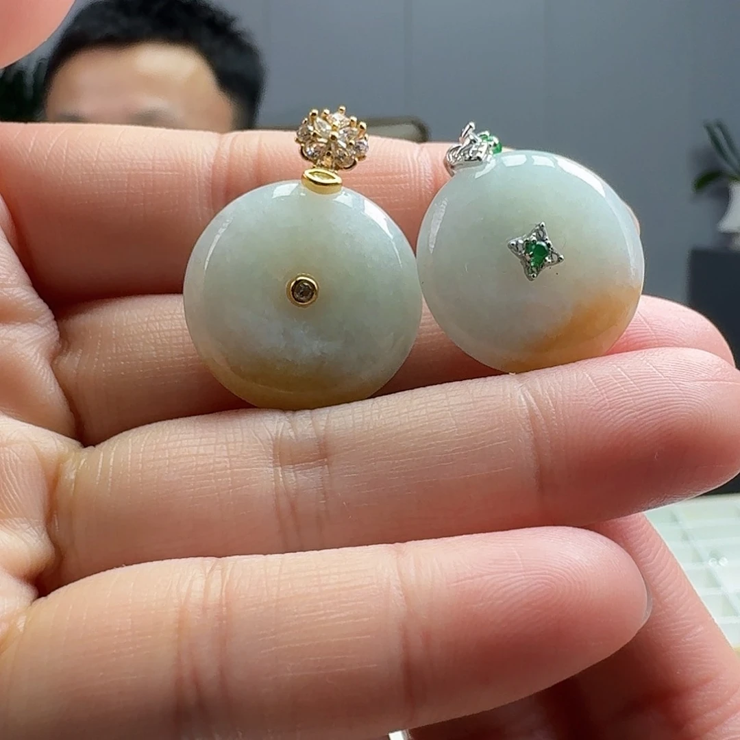 翡翠吊坠(不含链)银S925镶嵌多样性发货其一