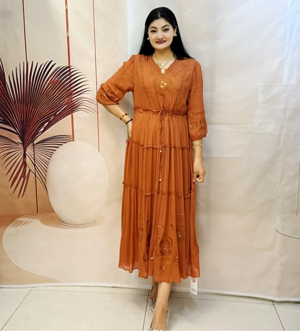 新款时尚百搭连衣裙显瘦气质优雅法式长款连衣裙