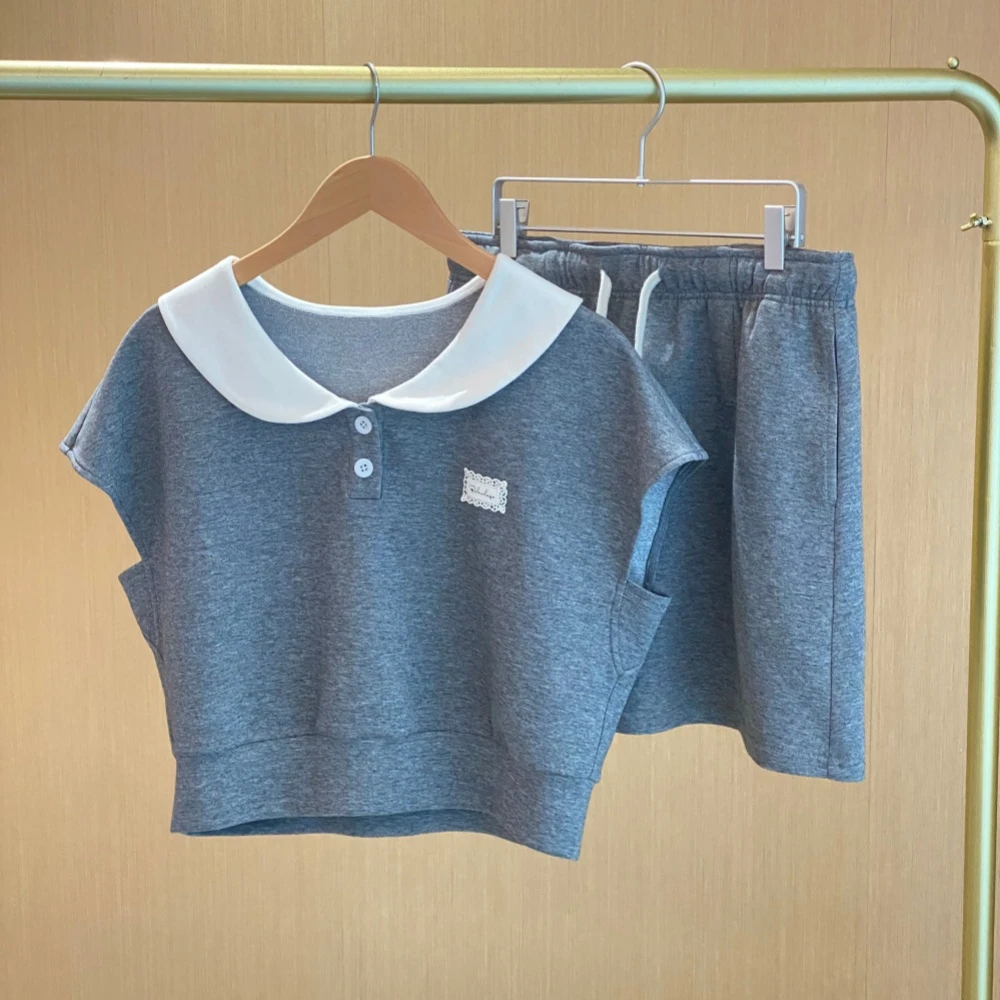 miu里miu气乖甜上衣百搭半裙夏休闲大码女装两件套套装PY501播