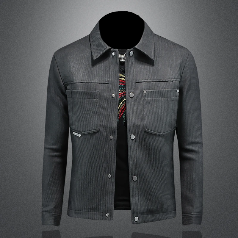 Zero Degree North高品质翻领男士夹克机车派克服时尚夹克外套潮