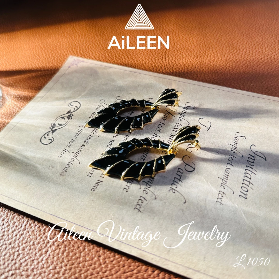 铜合金树脂耳饰 L1050 法★ 【伊特鲁里亚】 AiLeeN爱琳 耳钉