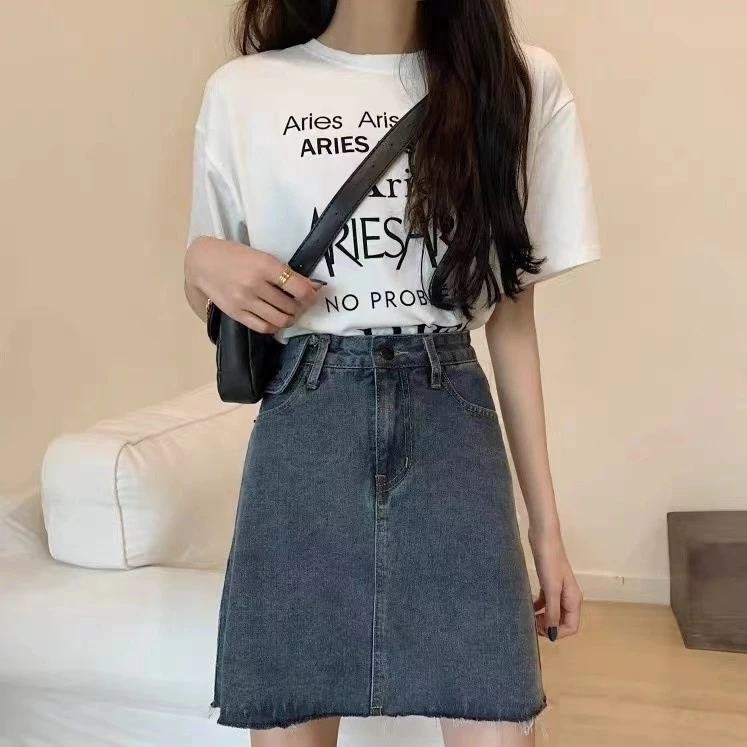 2025夏季新款短裙显瘦牛仔高腰时尚短裤 无运险