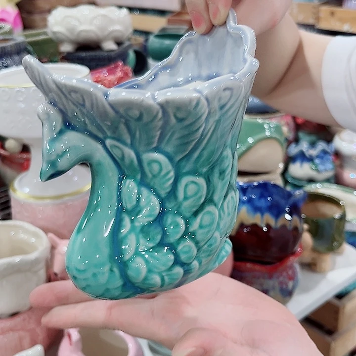 有孔.凑单10元陶瓷花盆发货！