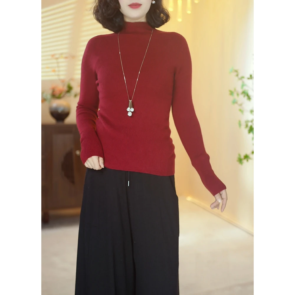 【A113】时尚打底衫女2025秋冬新款潮流洋气百搭长袖棉羊毛针织小衫