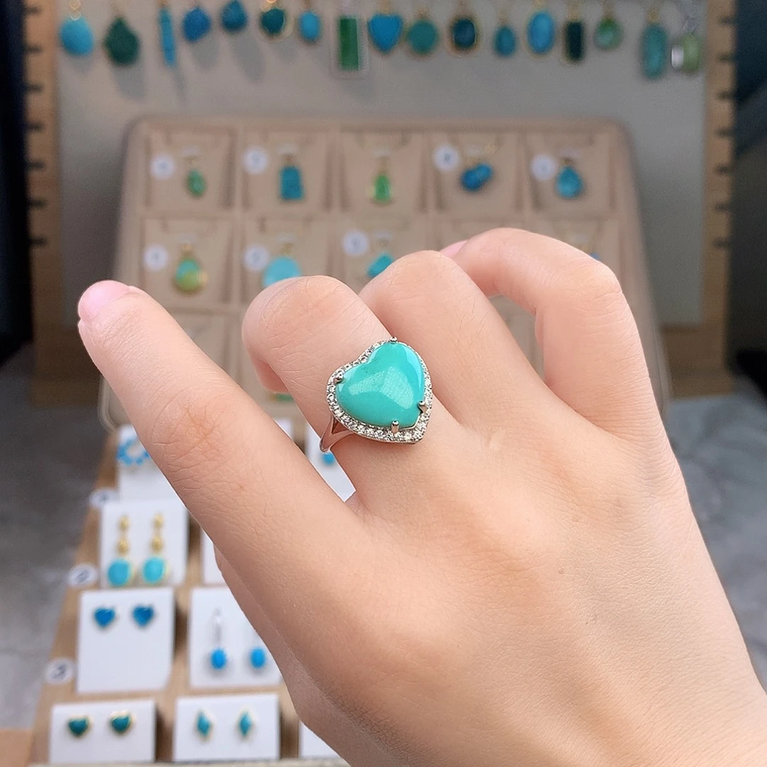 绿松石银S925镶嵌颈饰