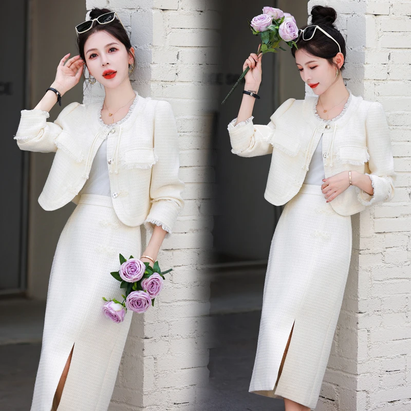 小香风套装女秋季2025新款爆款法式显瘦高级感名媛气质两件套裙装