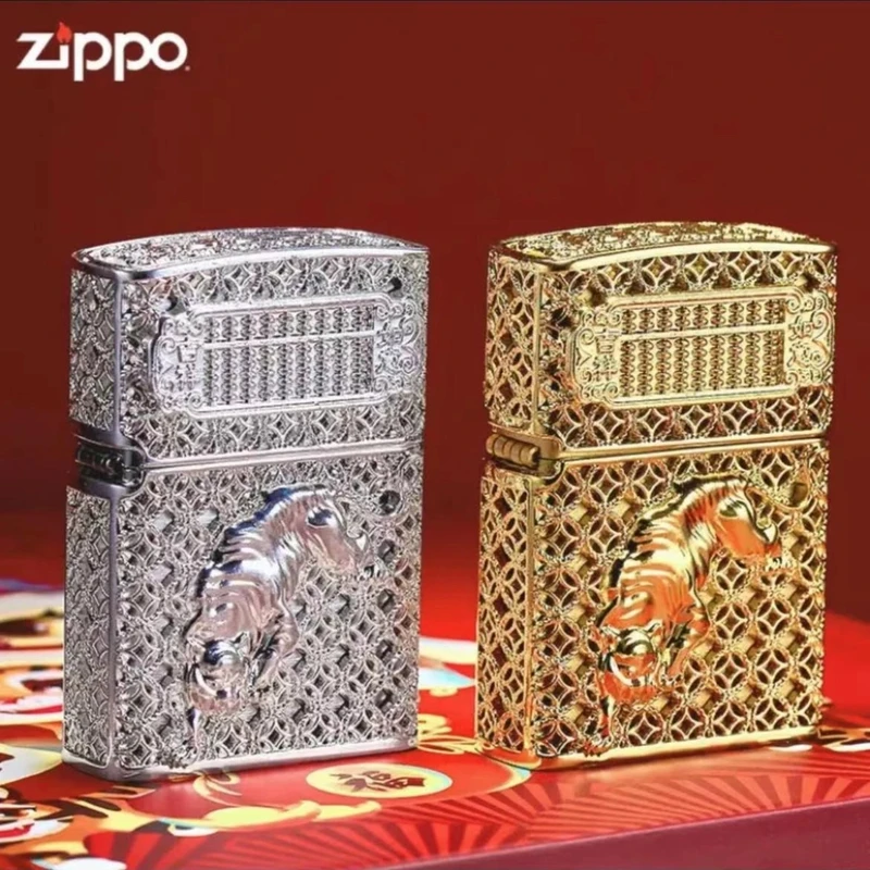 ZIPPO打火机/DIY-花丝-虎虎生威-虎年礼物-礼盒装DY9902TJ【阿明】