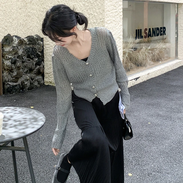 法式气质覆古轻熟风吊带连衣裙套装女秋季2025新款针织开衫两件套