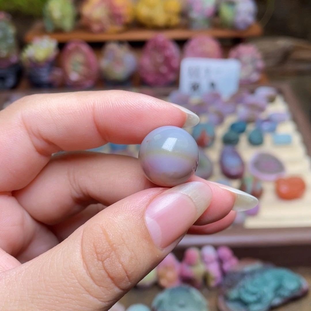 梦***香玛瑙/玉髓未镶嵌手串盐源玛瑙幻彩高品光珠