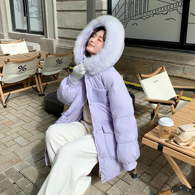 2024韩版胖mm宽松特大女装加肥加大码白鸭绒显瘦羽绒服百搭中长款