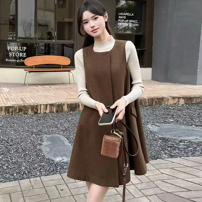 12.23早预告款冬季新款X小个子背心裙打底衫百搭两件套装NJQ0516