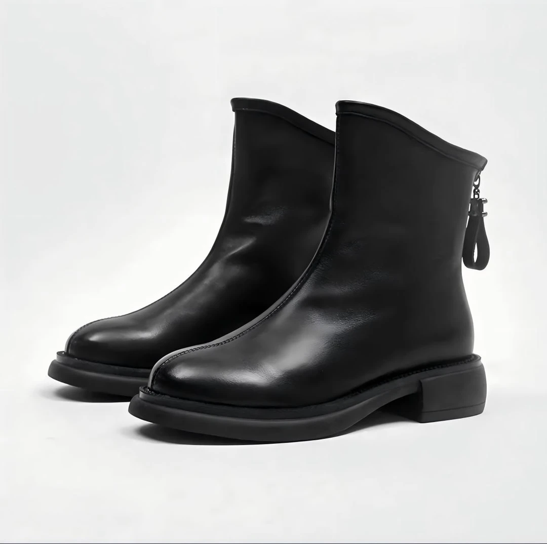 门店59&9！彼得堡短靴」经典款通勤牛皮瘦瘦鞋英伦马丁靴女 C24358