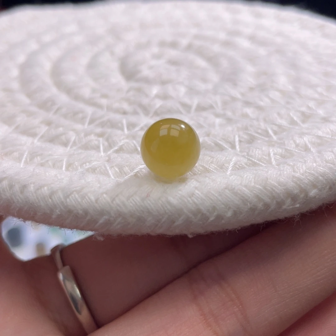 散珠翡翠特色冰黄圆珠卡9mm