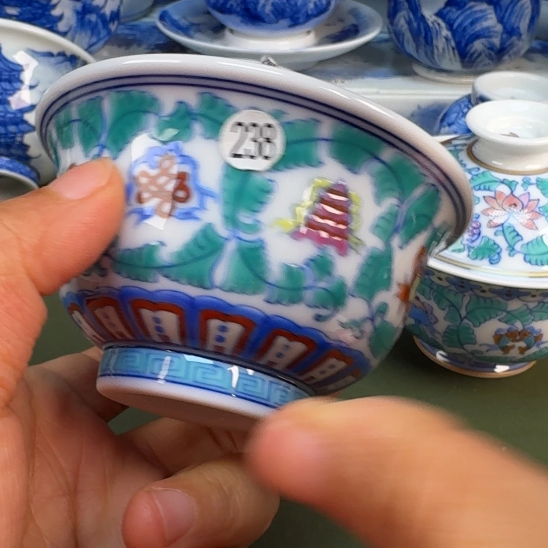 瓷景德镇纯手绘茶具圆圆238