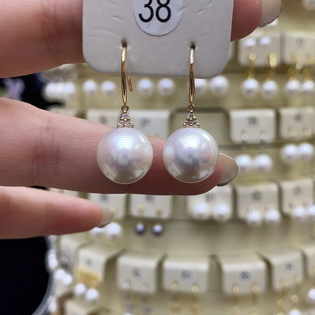 耳饰淡水珍珠18K金镶嵌