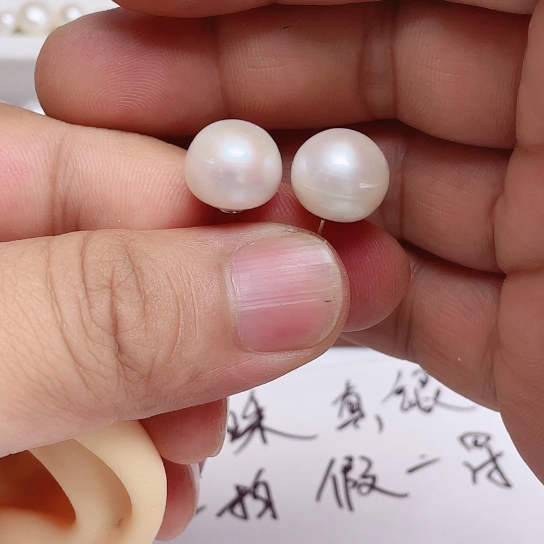 银S925镶嵌淡水珍珠耳饰乐*