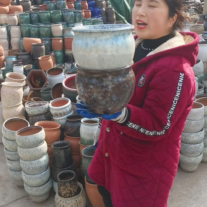 红陶口20高16瑕疵两个盆