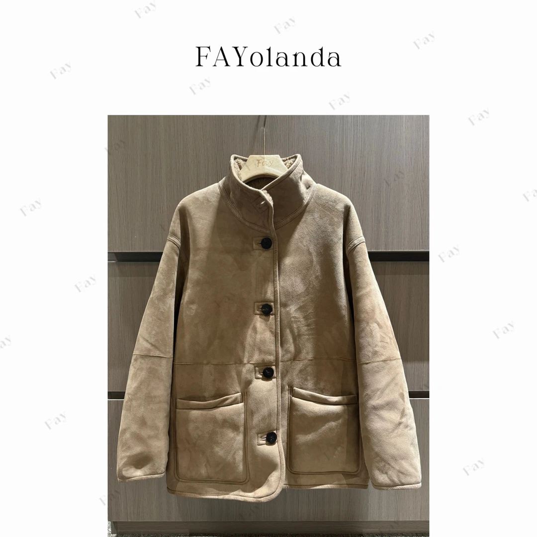 FAY | 双面穿西班牙美丽奴外套皮毛一体（1H03660）不支持七