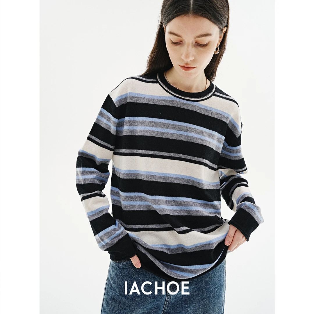 IACHOE蓝黑条纹毛衣3571505025毛衣