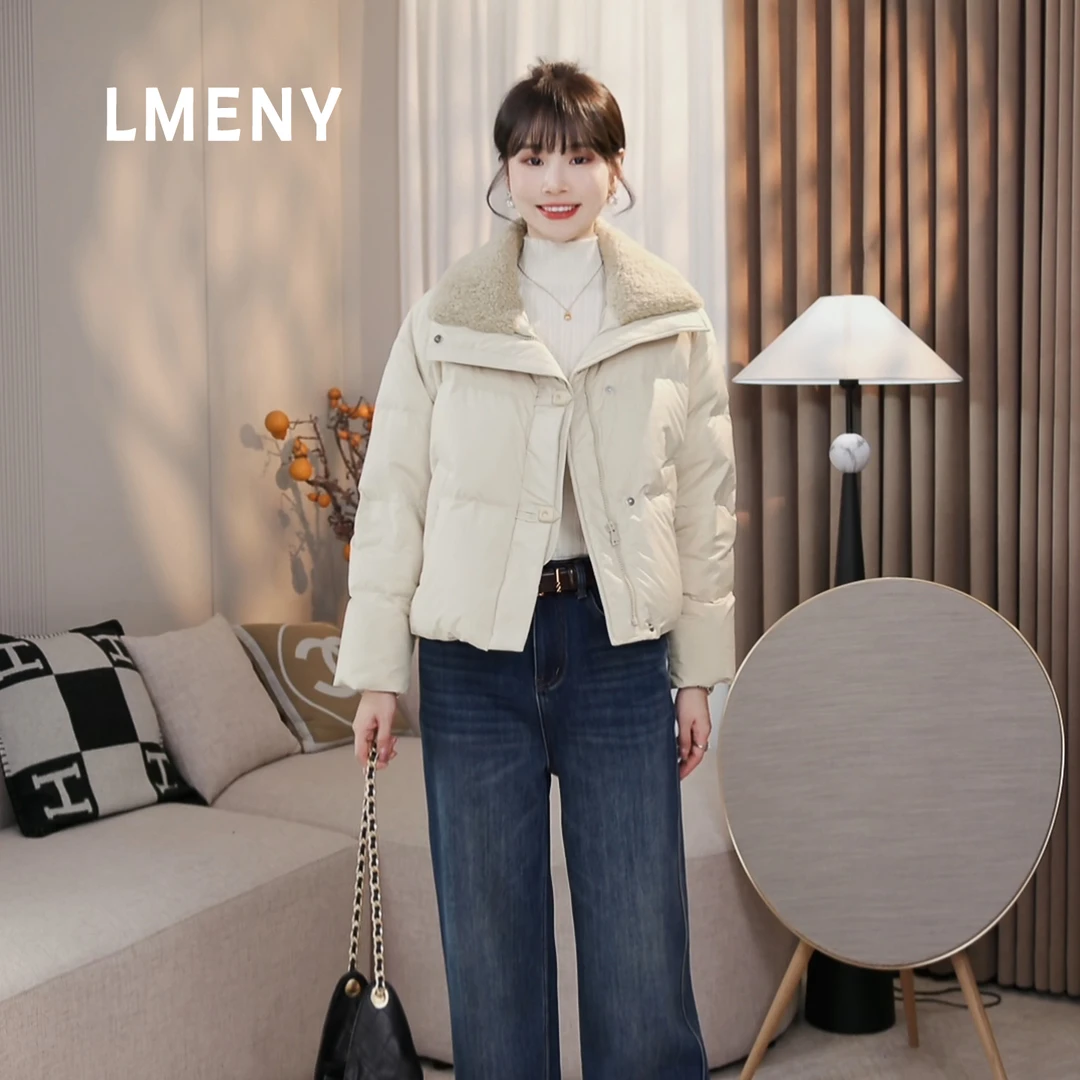 LMENY“热能舱”从绒过冬！90绒拼接毛领百搭立领翻领羽绒服25DY005