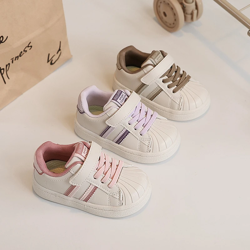 女童鞋子贝壳板鞋2025春秋新款儿童小白鞋单鞋男童运动鞋低帮透气