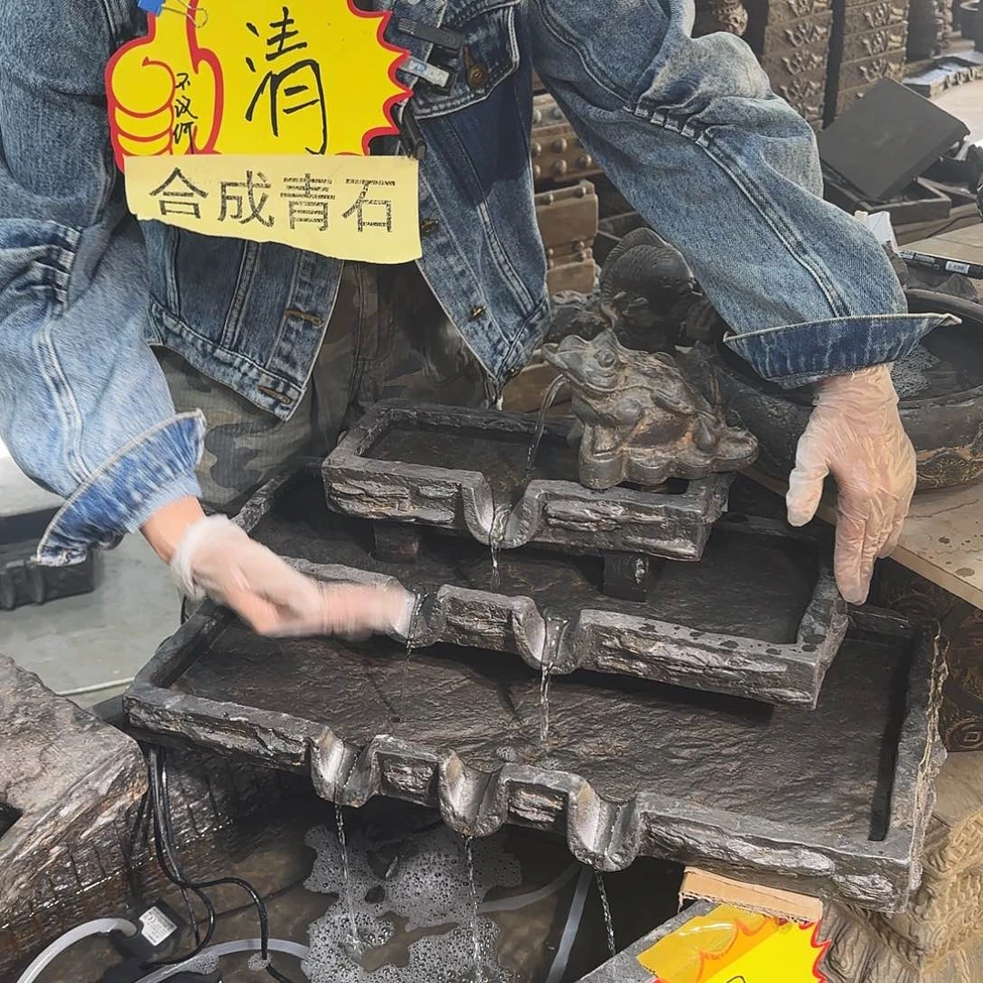 长方形三层加金蟾不带盆