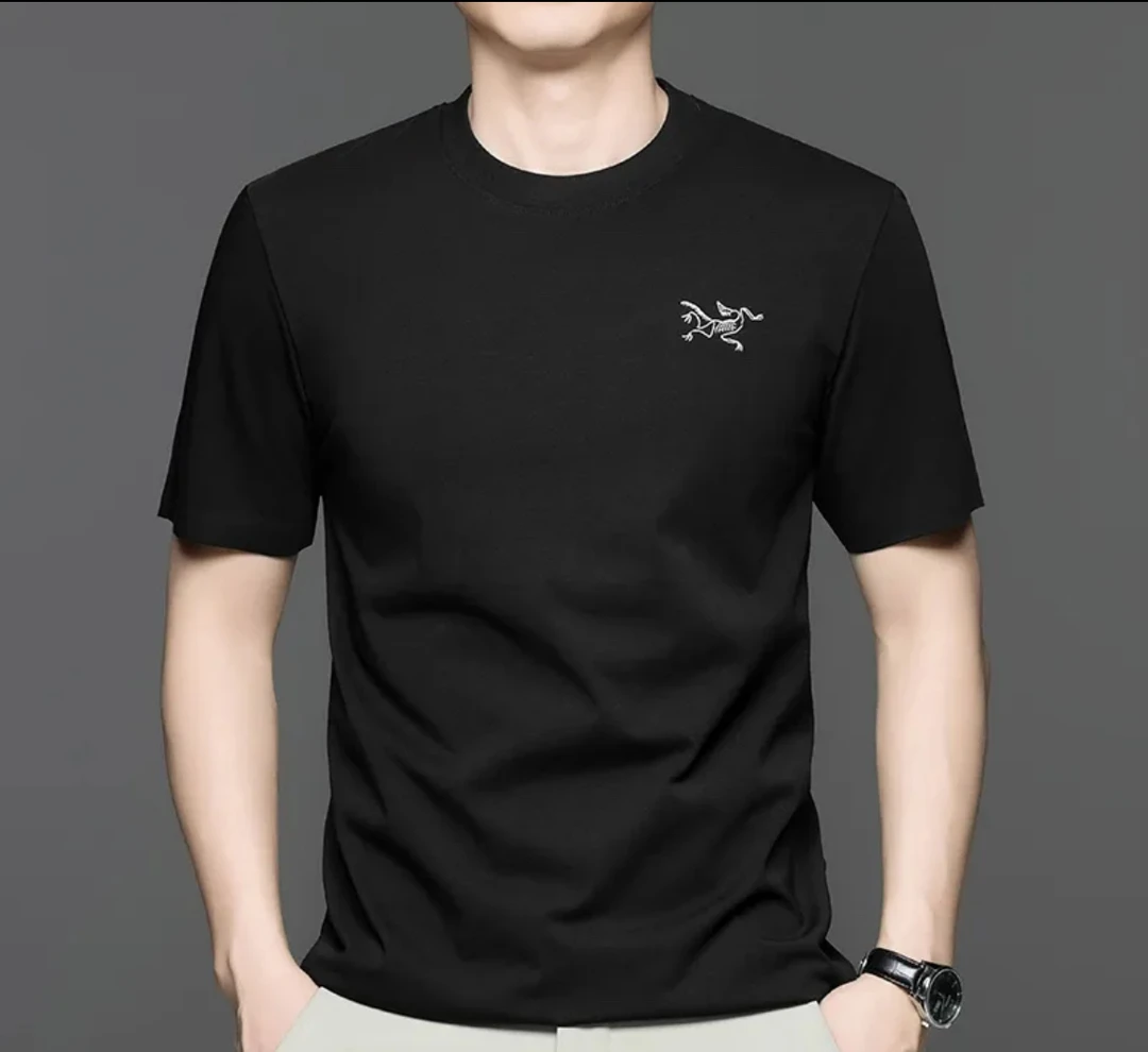 银茑 刺绣 圆领纯棉吸湿透气 重磅简约百搭{发正标}