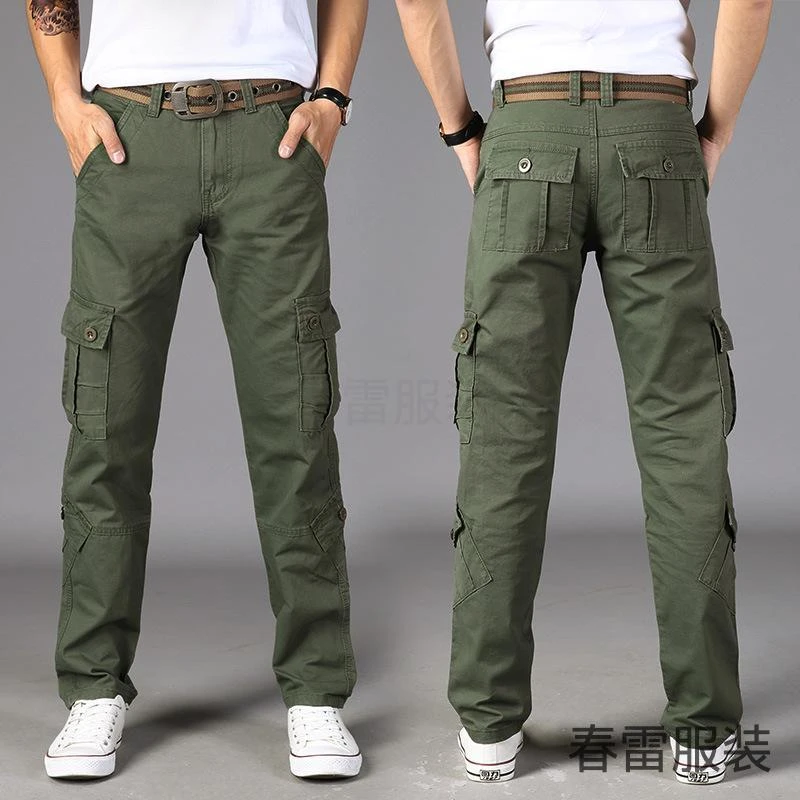 爆款多袋工装裤男士潮牌宽松直筒休闲裤户外硬汉大码运动男长裤子