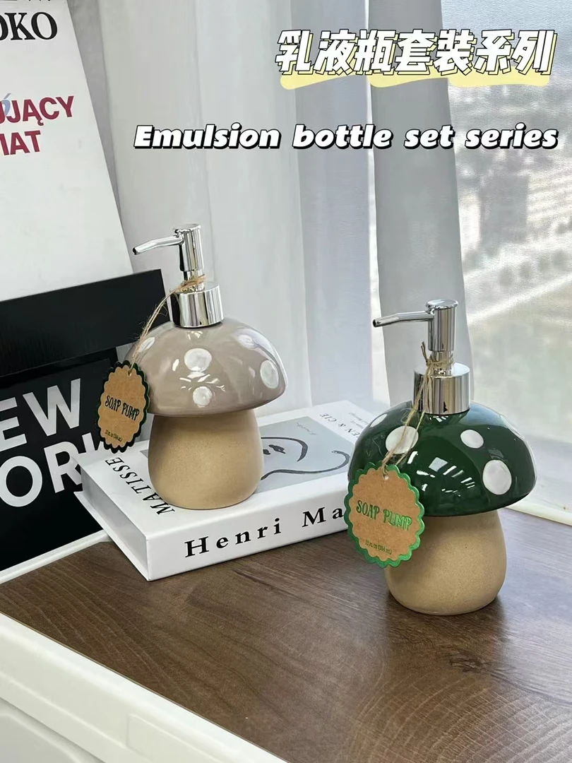 陶瓷蘑菇家用按压瓶