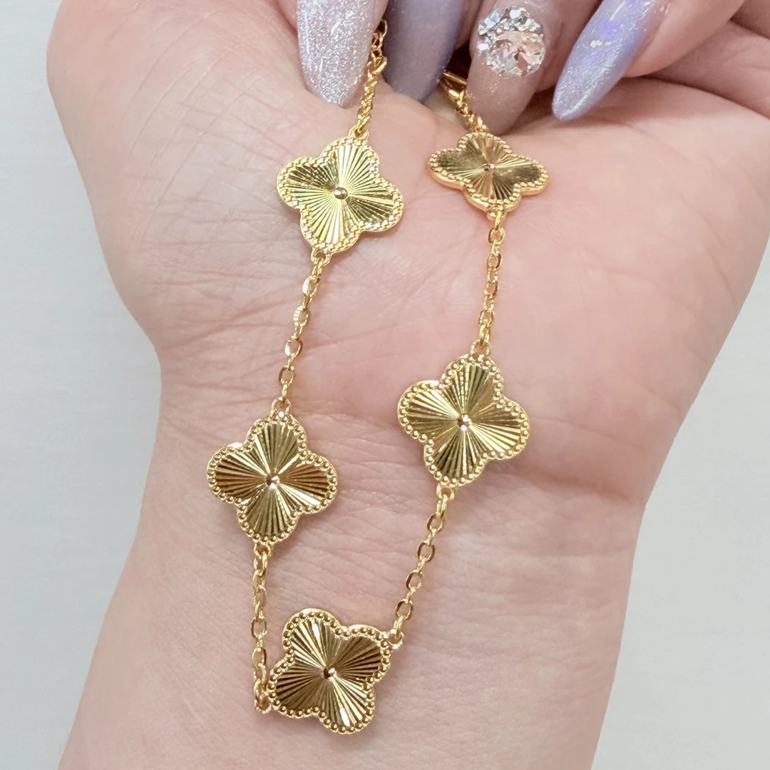 【金手链】素五花黄金手链5G足金999时尚轻奢零附加