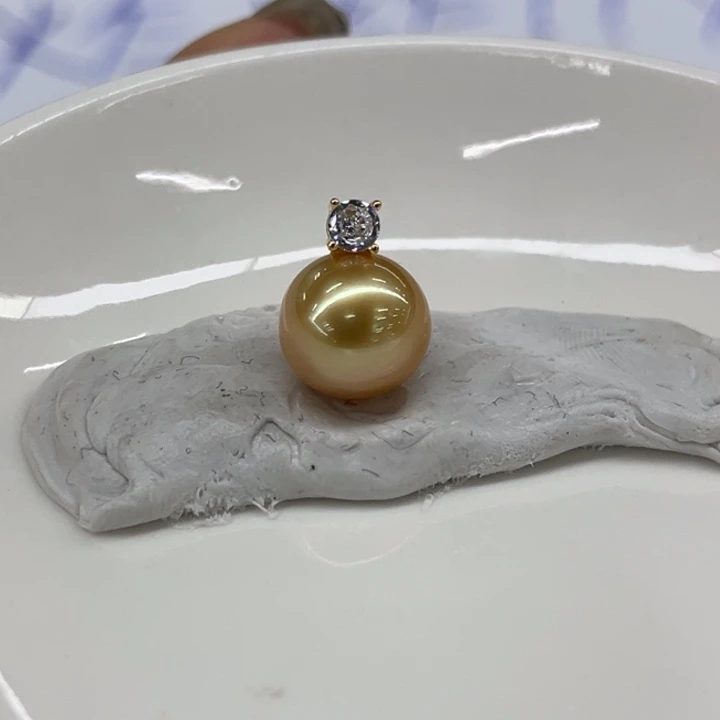 银S925镶嵌颈饰海水珍珠11-12