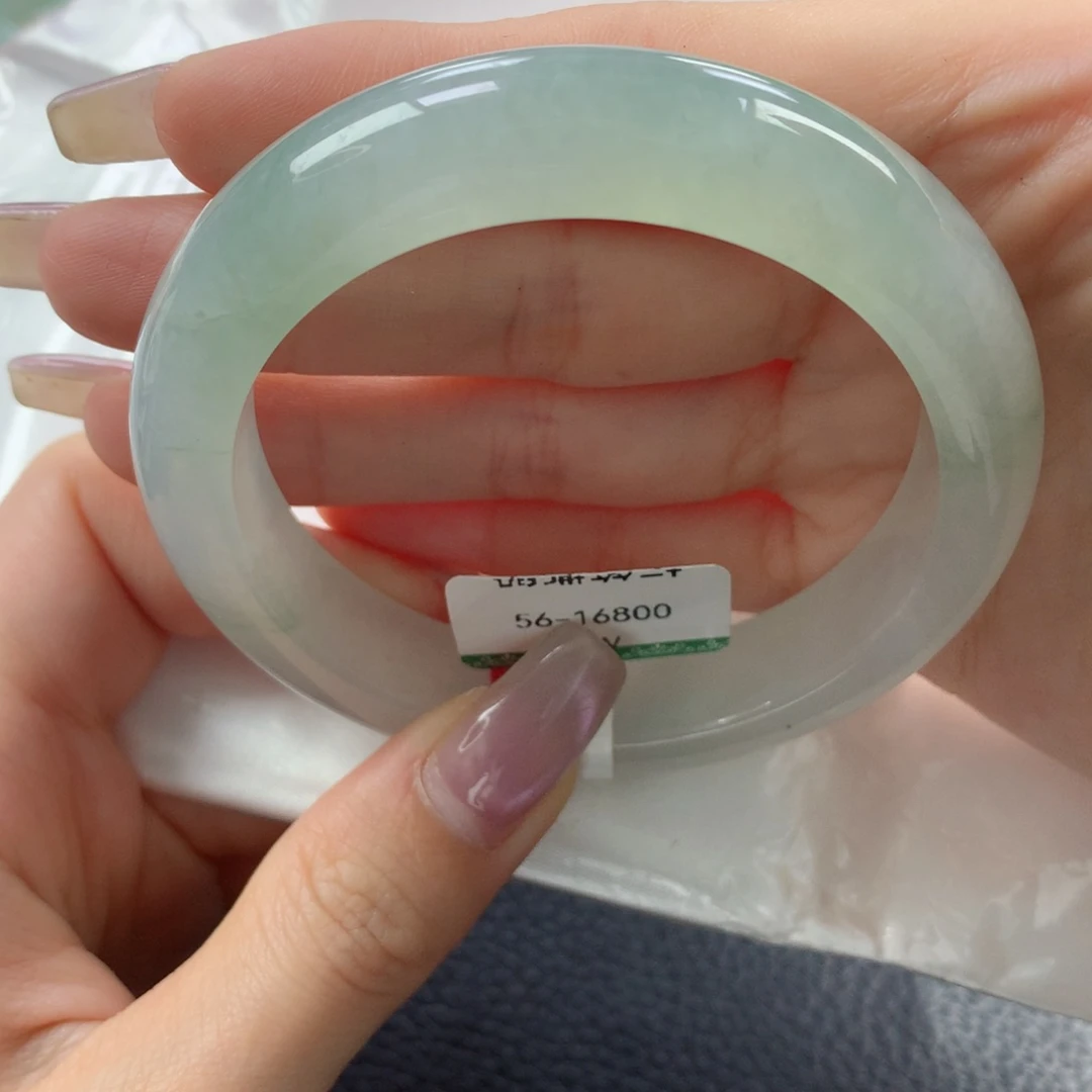 未镶嵌手镯翡翠老坑冰透甜绿高级毕业款正圈56