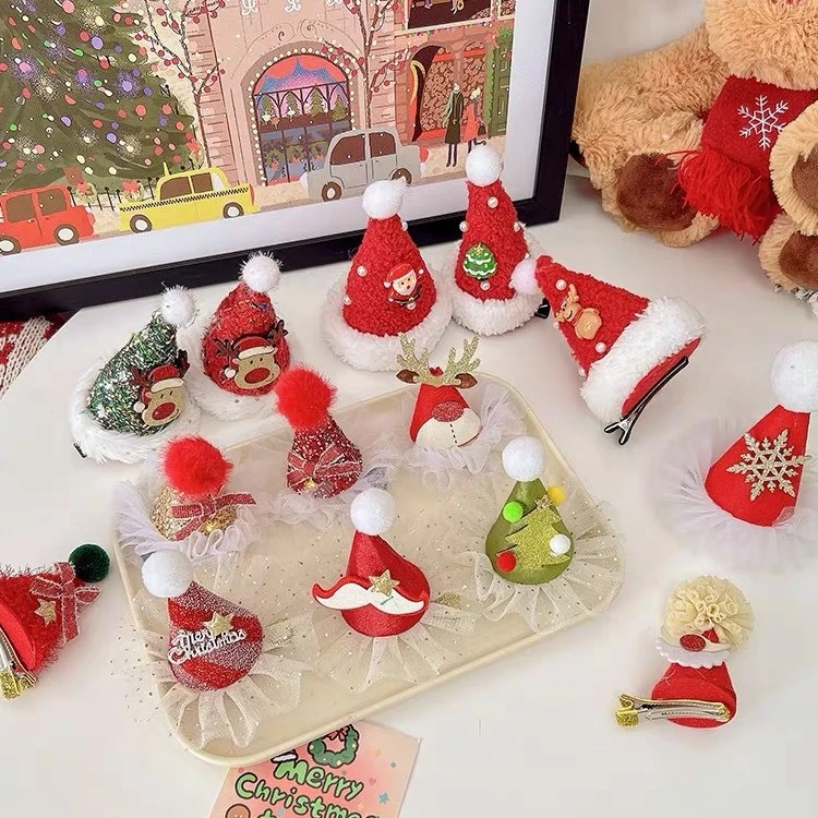 圣诞节头饰品蝴蝶结发夹帽夹鹿角成人发箍小礼物发卡发饰头箍