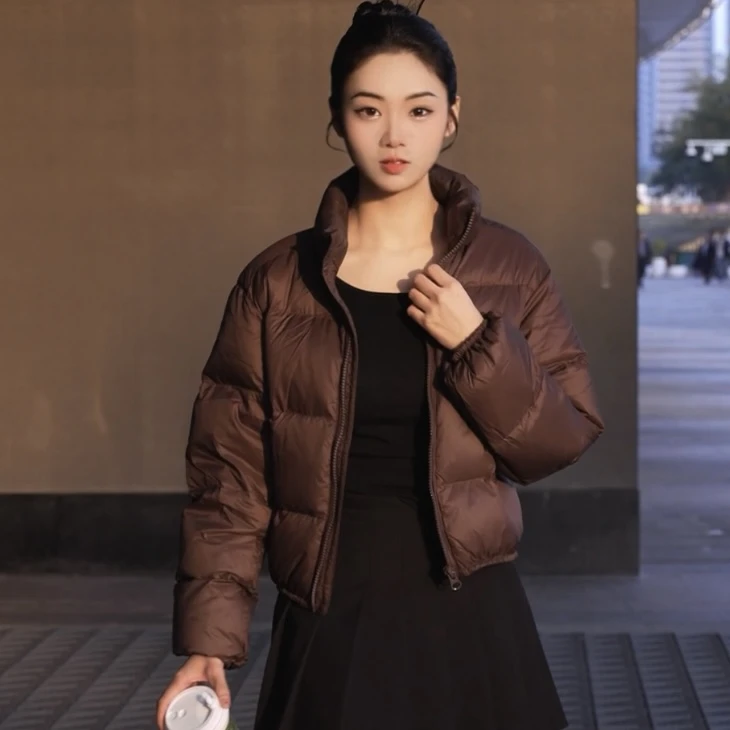 肯豆2025羽绒服短款加厚韩版羽绒服时尚单品