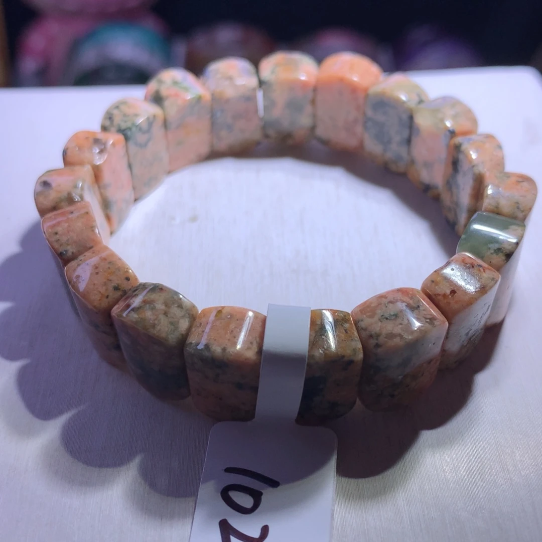 银S925镶嵌手串水晶樱花绿发16.2