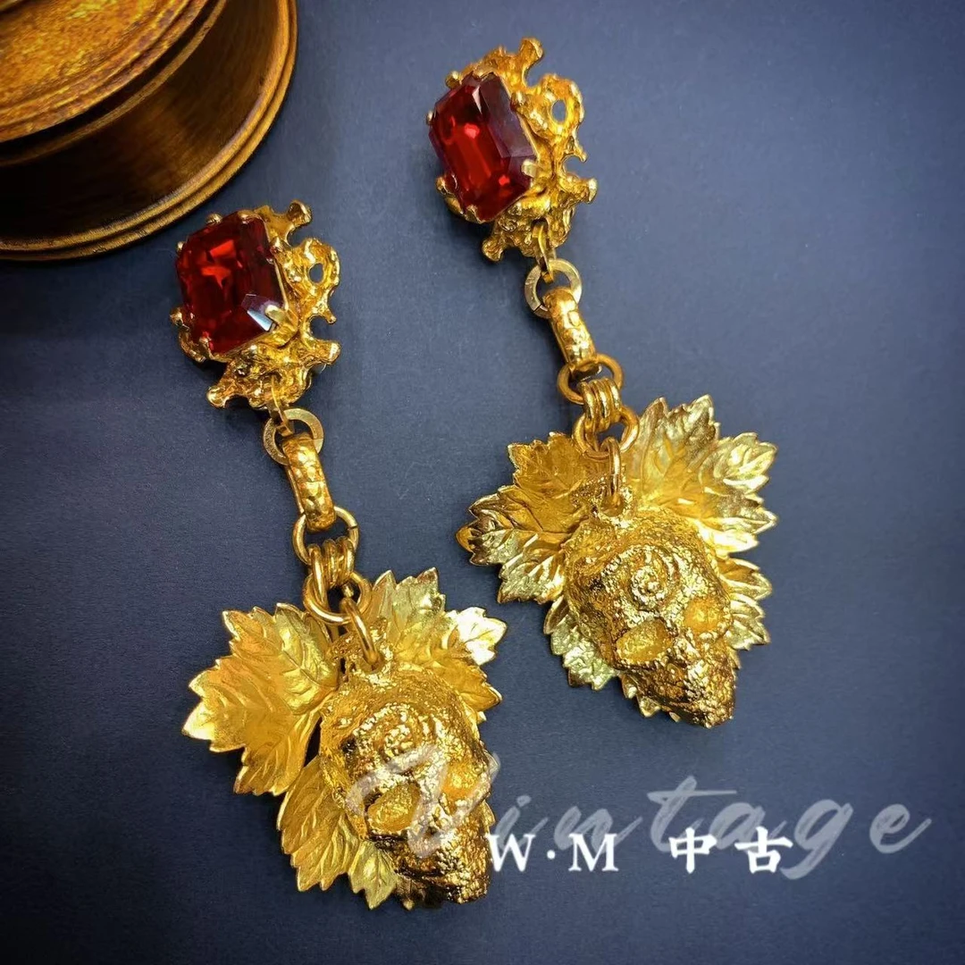 铜合金耳饰 W·M中古-Gavilane（法）扫肩耳夹