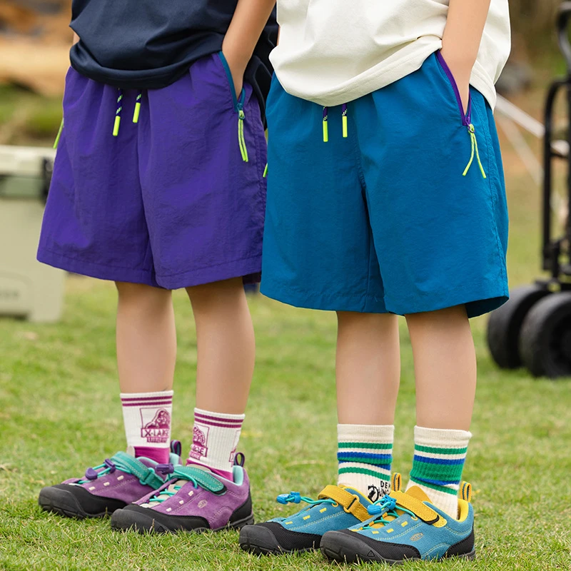 吉米妈【达芬奇】撞色速干短裤夏季宽松中大童亲子运动SDK2503