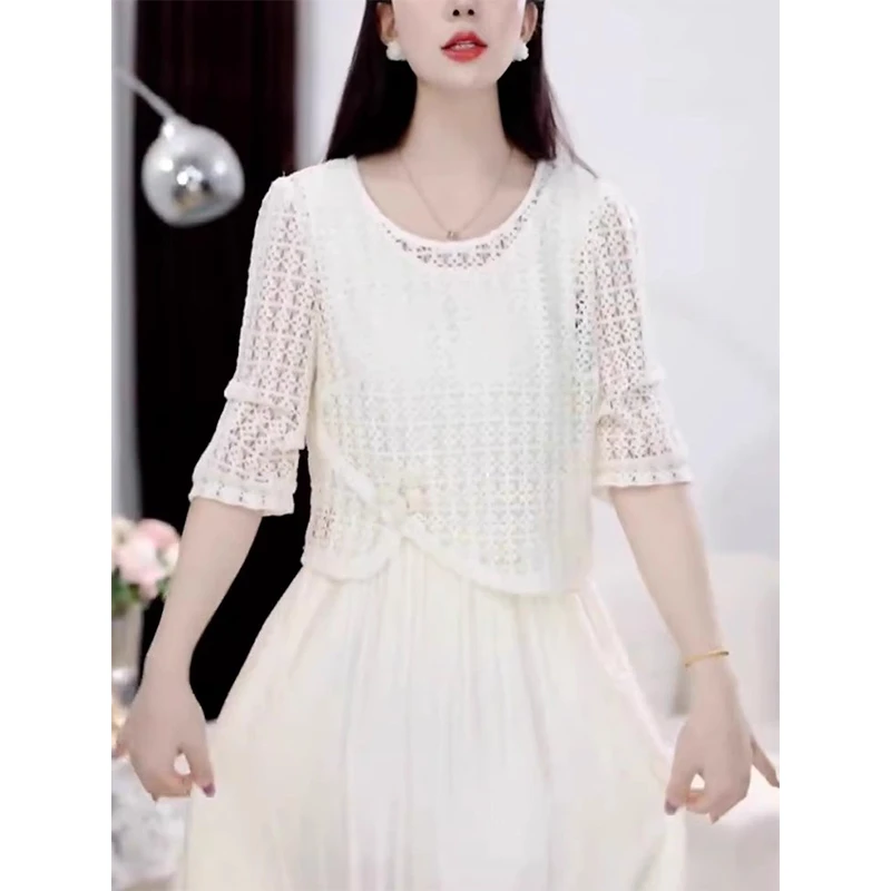 拉夏贝尔高端时尚套装女2025年秋季新款显瘦罩衫减龄背心裙两件套