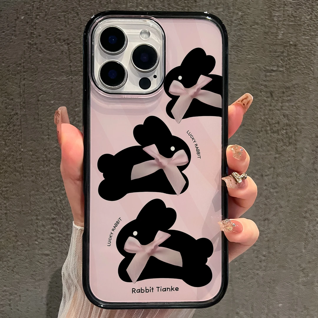 【AI键保护】蝴蝶结兔子适用苹果16promax手机壳iphone15新款14少女