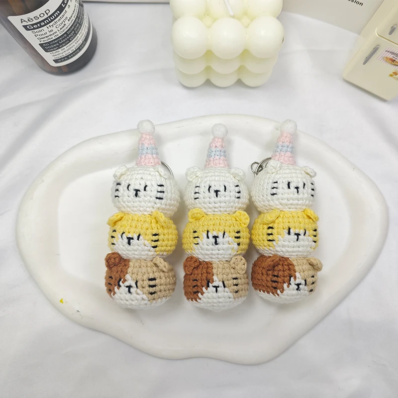 叠叠猫挂件 手工钩织手工DIY百搭时尚创意玩偶钩织